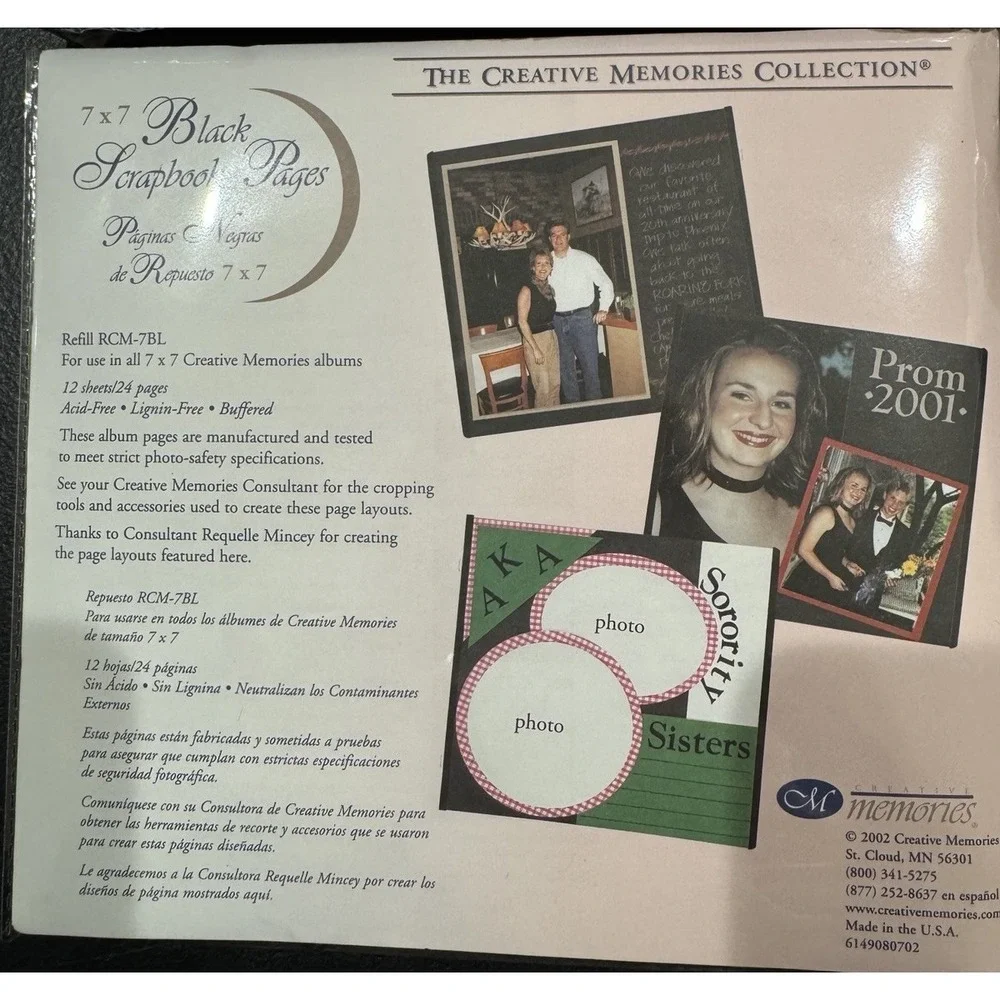 Creative Memories 7x7 Black Scrapbook Pages Refill + 11 Extra Sheets Lot NEW
